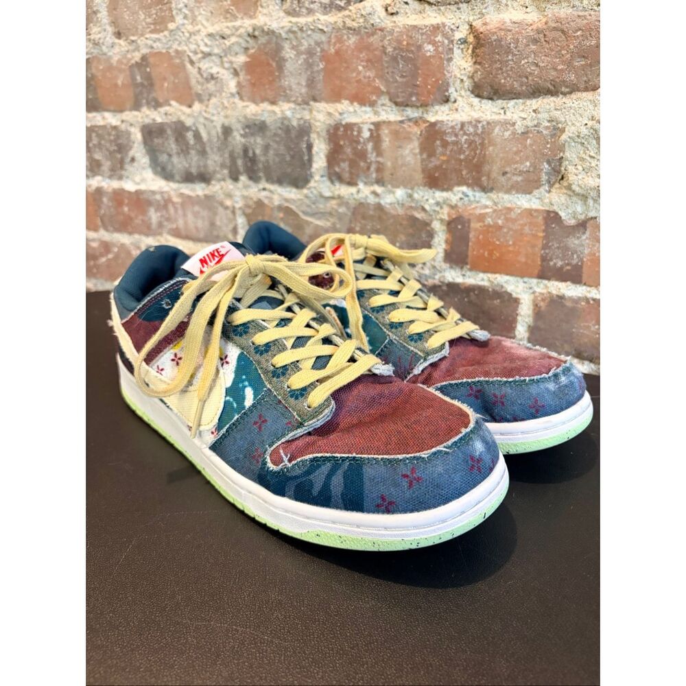 Measure sneakers!! NIKE • DUNK LOW COMMUNITY GARDEN | Purple/Green Multi Sneaker